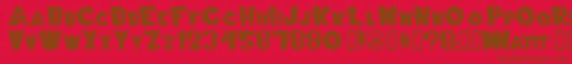 フォントSwissCheesed – 赤い背景に茶色の文字