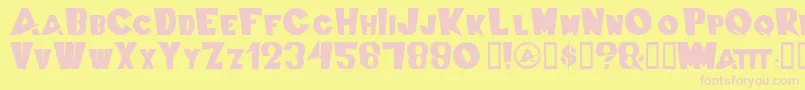SwissCheesed Font – Pink Fonts on Yellow Background