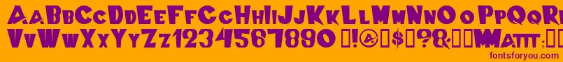 SwissCheesed Font – Purple Fonts on Orange Background