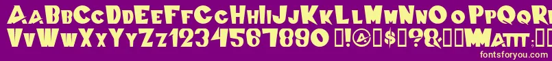 フォントSwissCheesed – 紫の背景に黄色のフォント