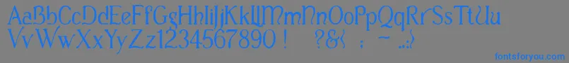 フォントCasua – 灰色の背景に青い文字