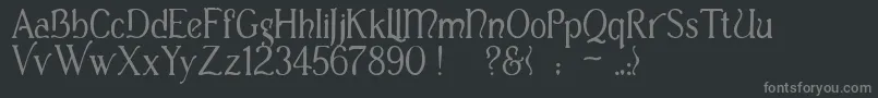 フォントCasua – 黒い背景に灰色の文字