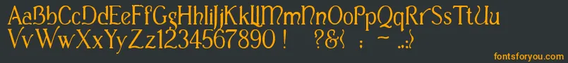 フォントCasua – 黒い背景にオレンジの文字