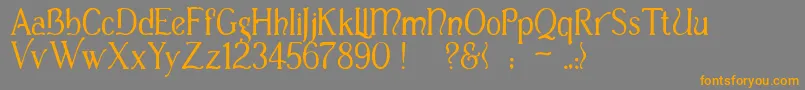 Casuaフォントについての詳細 フォントCasua – オレンジの文字は灰色の背景にあります。