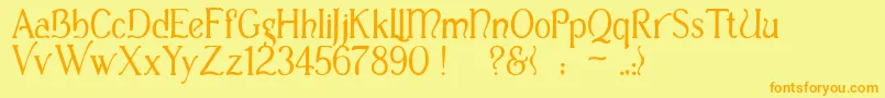 Casua Font – Orange Fonts on Yellow Background