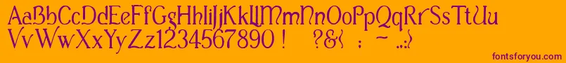 Casua Font – Purple Fonts on Orange Background