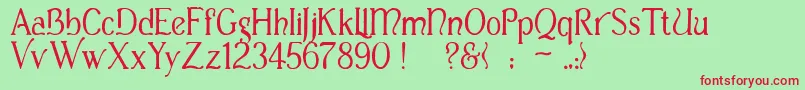 Casua Font – Red Fonts on Green Background