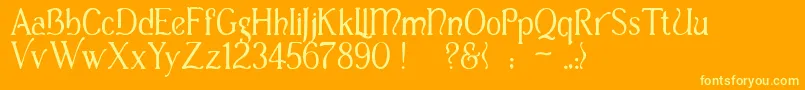 Casua Font – Yellow Fonts on Orange Background