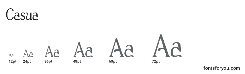 Размеры шрифта Casua
