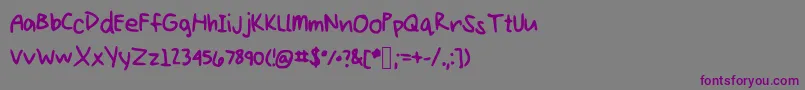 Шрифт KellynHand – фиолетовые шрифты на сером фоне