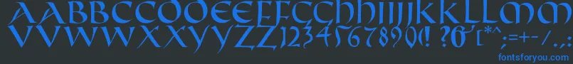 Fifthcenturycaps Font – Blue Fonts on Black Background