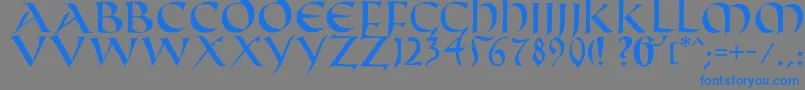 フォントFifthcenturycaps – 灰色の背景に青い文字