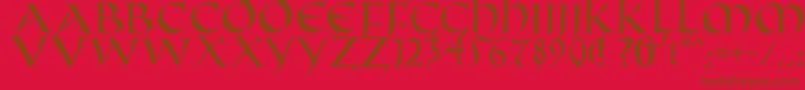 Fifthcenturycaps Font – Brown Fonts on Red Background