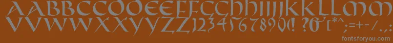 Fifthcenturycaps Font – Gray Fonts on Brown Background