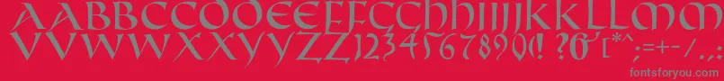 フォントFifthcenturycaps – 赤い背景に灰色の文字