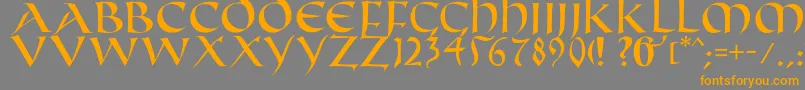 Fifthcenturycaps Font – Orange Fonts on Gray Background