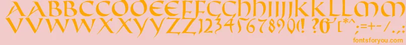 Fifthcenturycaps Font – Orange Fonts on Pink Background