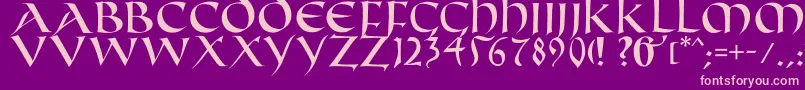 Fifthcenturycaps Font – Pink Fonts on Purple Background