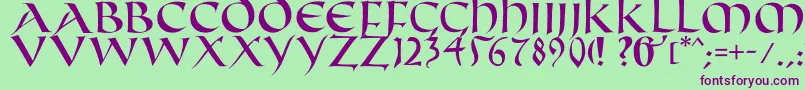 Fifthcenturycaps Font – Purple Fonts on Green Background