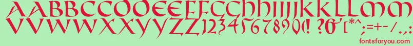 Fifthcenturycaps Font – Red Fonts on Green Background