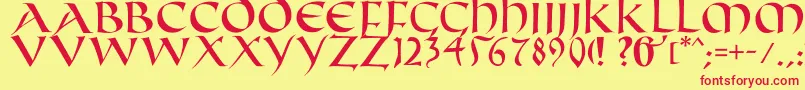 Fifthcenturycaps Font – Red Fonts on Yellow Background