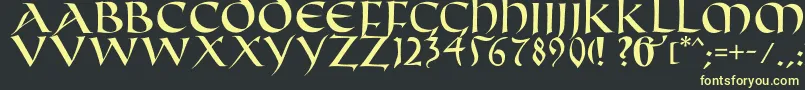 Fifthcenturycaps Font – Yellow Fonts on Black Background