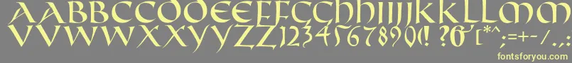 Fifthcenturycaps Font – Yellow Fonts on Gray Background