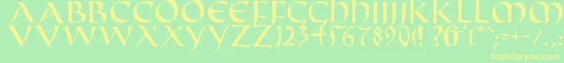 Fifthcenturycaps Font – Yellow Fonts on Green Background