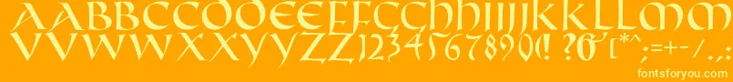 Fifthcenturycaps Font – Yellow Fonts on Orange Background