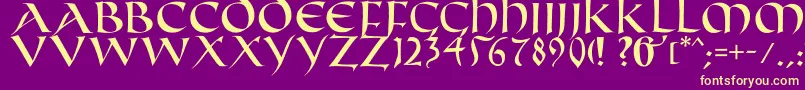 Fifthcenturycaps Font – Yellow Fonts on Purple Background