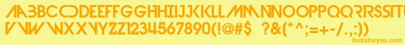 DevilBreezeDemi Font – Orange Fonts on Yellow Background