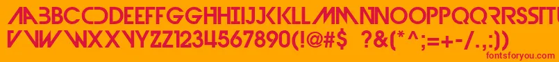 DevilBreezeDemi-Schriftart – Rote Schriften auf orangefarbenem Hintergrund