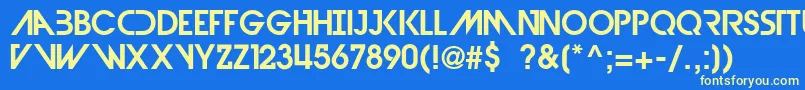 DevilBreezeDemi Font – Yellow Fonts on Blue Background