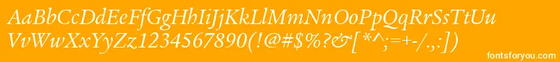 LegacySerifItcTtBookitalic Font – White Fonts on Orange Background