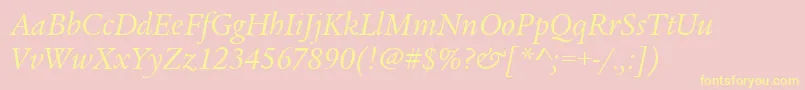 LegacySerifItcTtBookitalic Font – Yellow Fonts on Pink Background