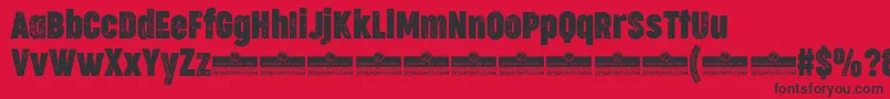 CocogooseCompressedLetterpressTrial Font – Black Fonts on Red Background