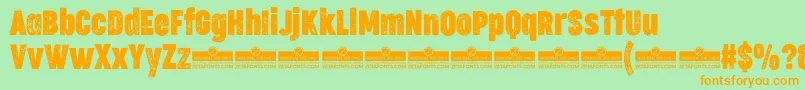 CocogooseCompressedLetterpressTrial Font – Orange Fonts on Green Background