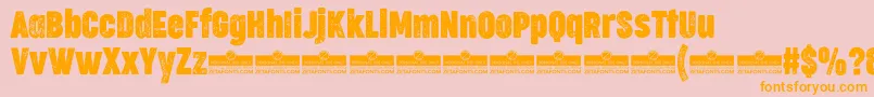 CocogooseCompressedLetterpressTrial Font – Orange Fonts on Pink Background