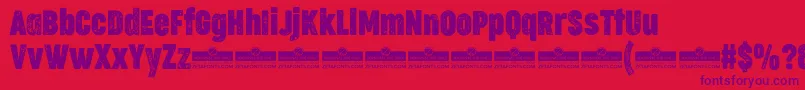 CocogooseCompressedLetterpressTrial Font – Purple Fonts on Red Background