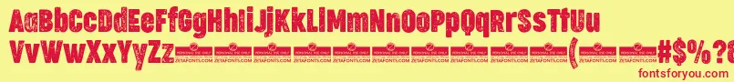 CocogooseCompressedLetterpressTrial Font – Red Fonts on Yellow Background