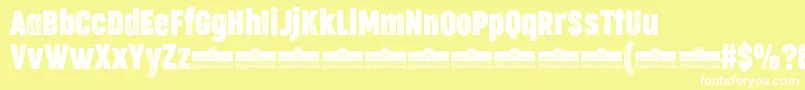 CocogooseCompressedLetterpressTrial Font – White Fonts on Yellow Background