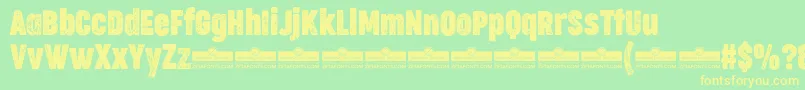 CocogooseCompressedLetterpressTrial Font – Yellow Fonts on Green Background