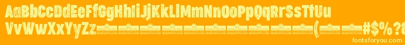 CocogooseCompressedLetterpressTrial Font – Yellow Fonts on Orange Background