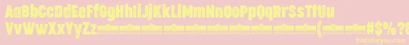 CocogooseCompressedLetterpressTrial-Schriftart – Gelbe Schriften auf rosa Hintergrund