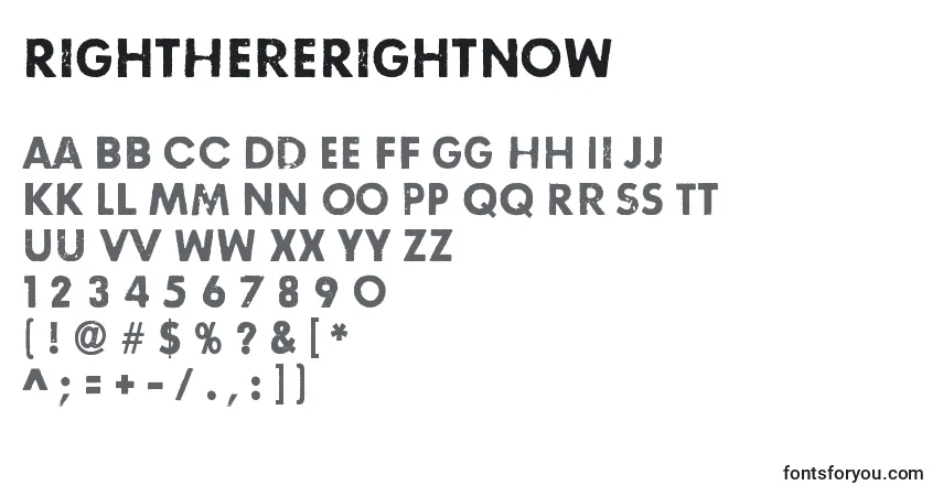 RightHereRightNow Font – alphabet, numbers, special characters