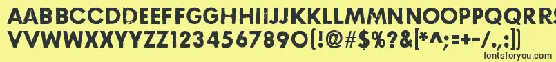 RightHereRightNow-fontti – mustat fontit keltaisella taustalla