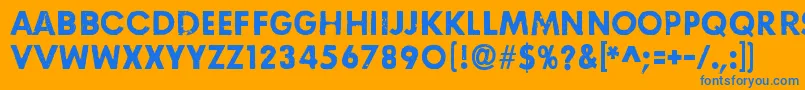 RightHereRightNow Font – Blue Fonts on Orange Background
