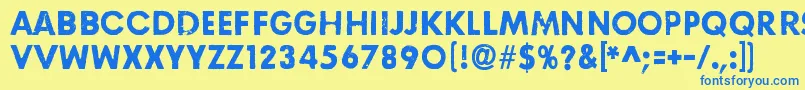 RightHereRightNow Font – Blue Fonts on Yellow Background