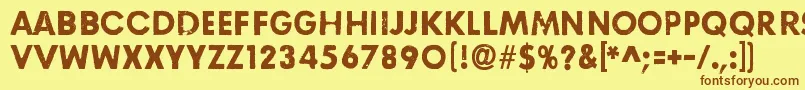 RightHereRightNow Font – Brown Fonts on Yellow Background