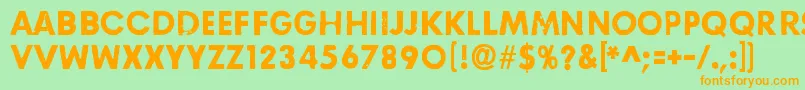 RightHereRightNow Font – Orange Fonts on Green Background